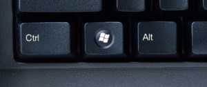 The middle key in this image is your Windows key