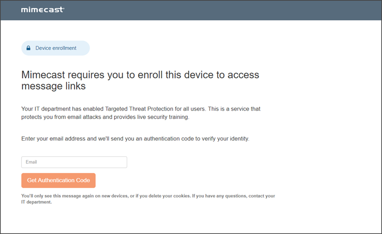 Authentication message
